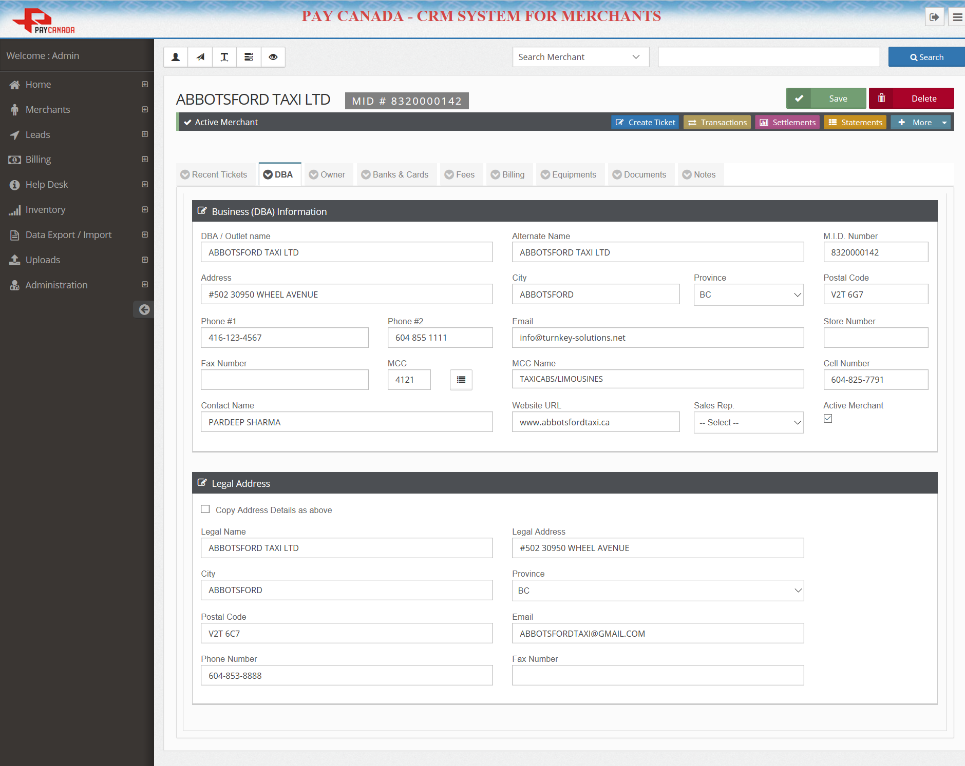 Merchant Accounting System